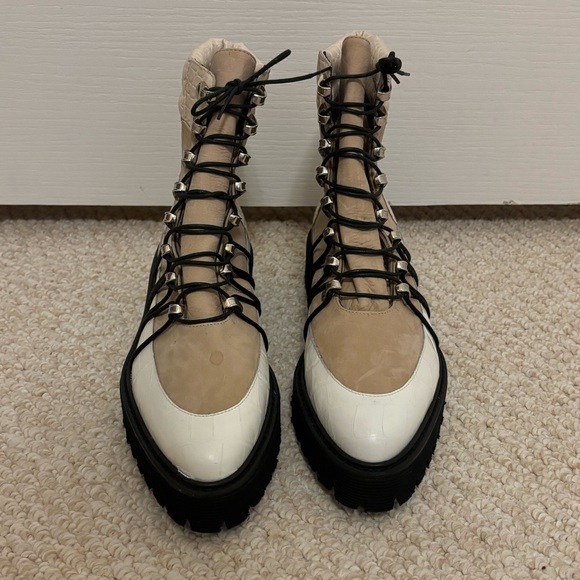 Freda Salvador Claudia Lace-Up Boots in Khaki - Picture 5 of 11